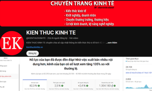 Kênh Kiến Thức Kinh Tế trên youtube là một ví dụ 